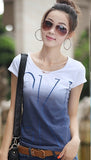 Short sleeve gradient letter t-shirt